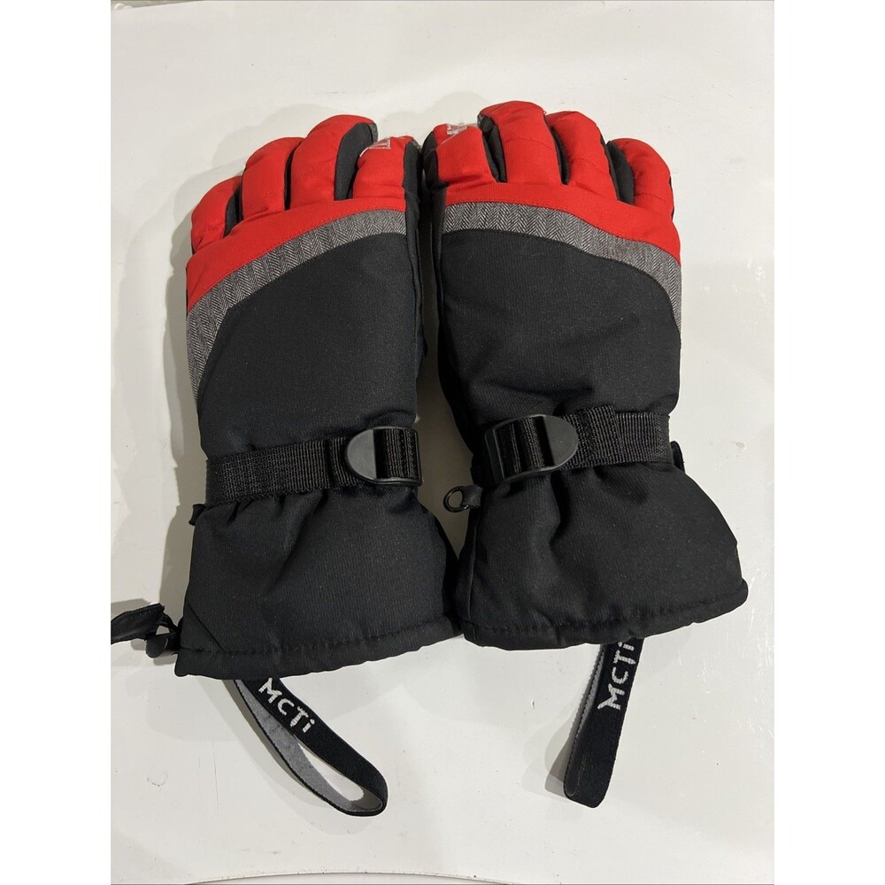 MCTi Black Red Gray Gloves Breathable/Windproof/Waterproof Size Large